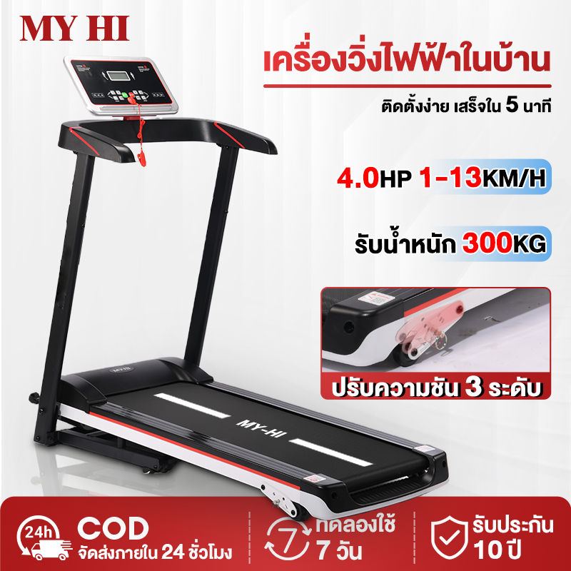 ลู่วิ่งไฟฟ้าพับได้ 3.5 แรงม้า: ออกกำลังกายที่บ้าน ป้องกันเข่า ประหยัดพื้นที่