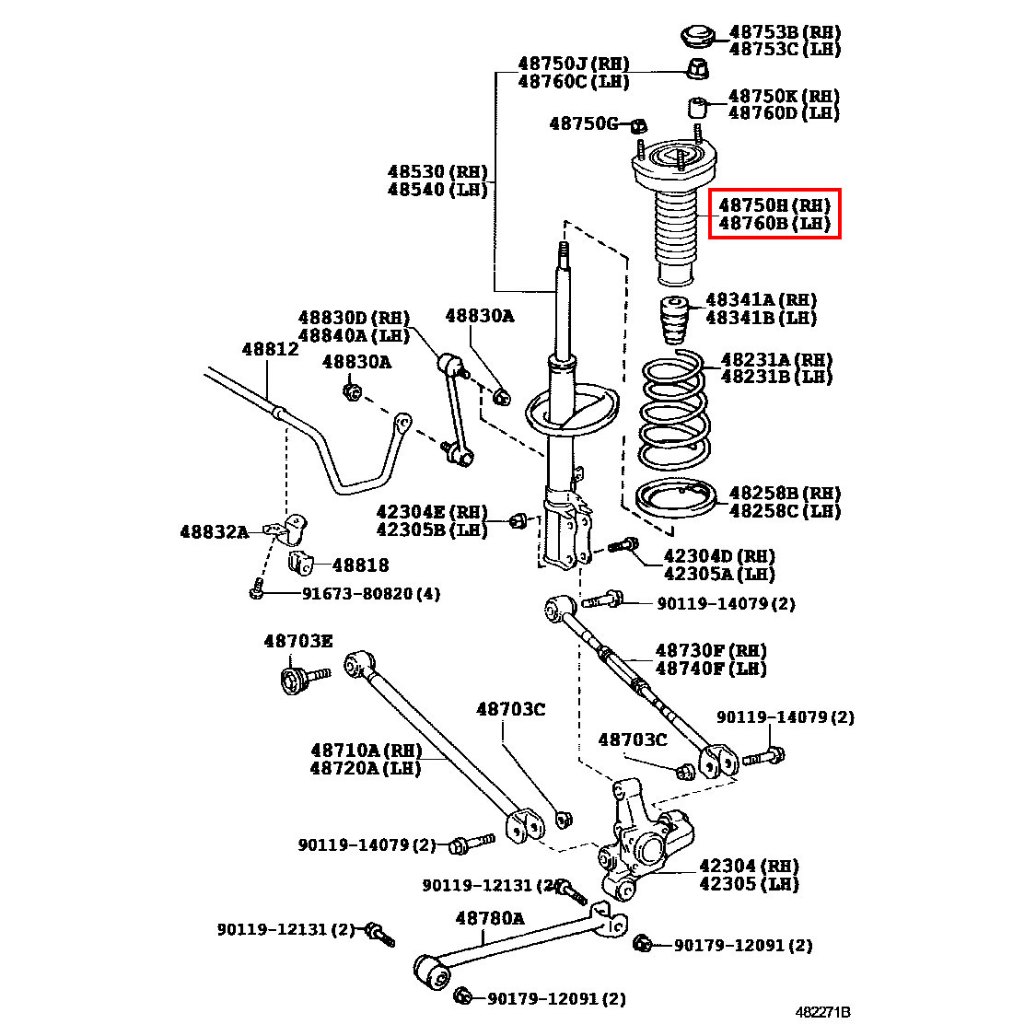 ยางกันฝุ่นโช๊คหลัง  TOYOTA CAMRY 2006-2011 ACV40 ACV41