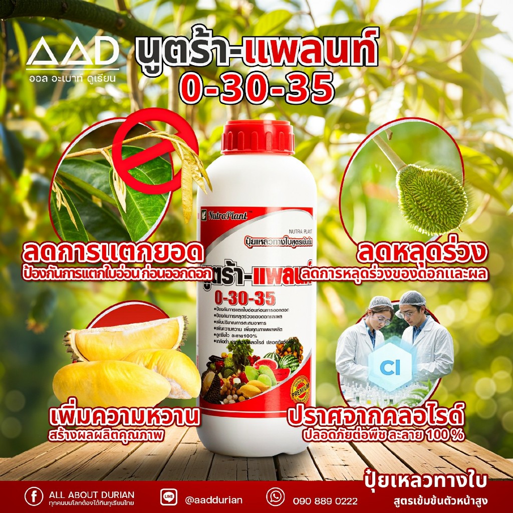 นูตร้าแพลนท์ 0-30-35 ปุ๋ยเหลวทางใบสูตรเข้มข้น