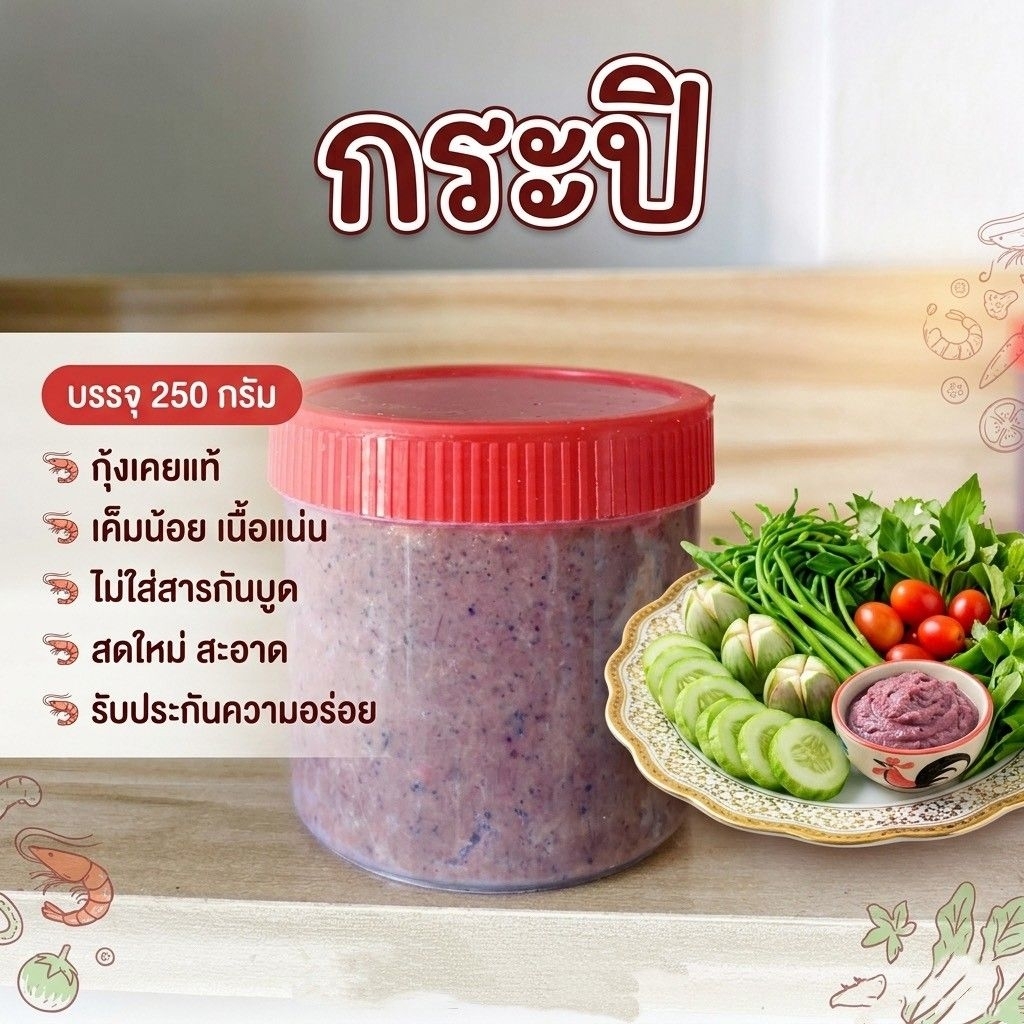 กะปิแท้250g. กะปิใต้เค็มน้อย