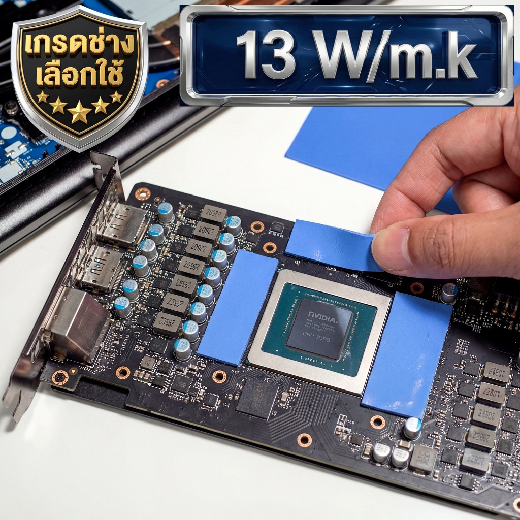 13 W/m.k [เกรดช่างเลือกใช้] Thermal Pad Pro แผ่นระบายความร้อน แปะแรม ภาคจ่ายไฟ การ์ดจอ Notebook M.2 CryoCore เย็นสุดขั้ว