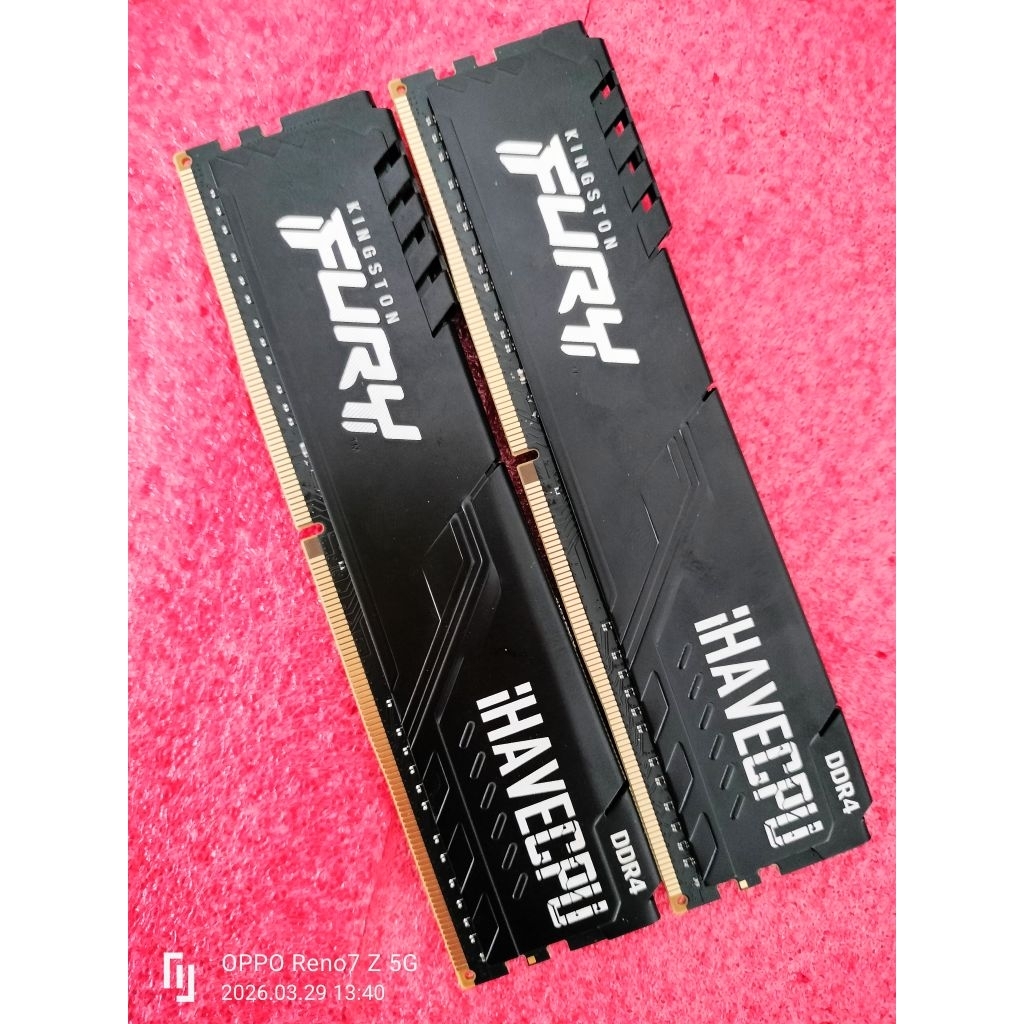 RAM 16GB (8G+8G) Kingstin FURY iHAVECPU DDR4 บัส3200MHz  มือสองสภาพสวย