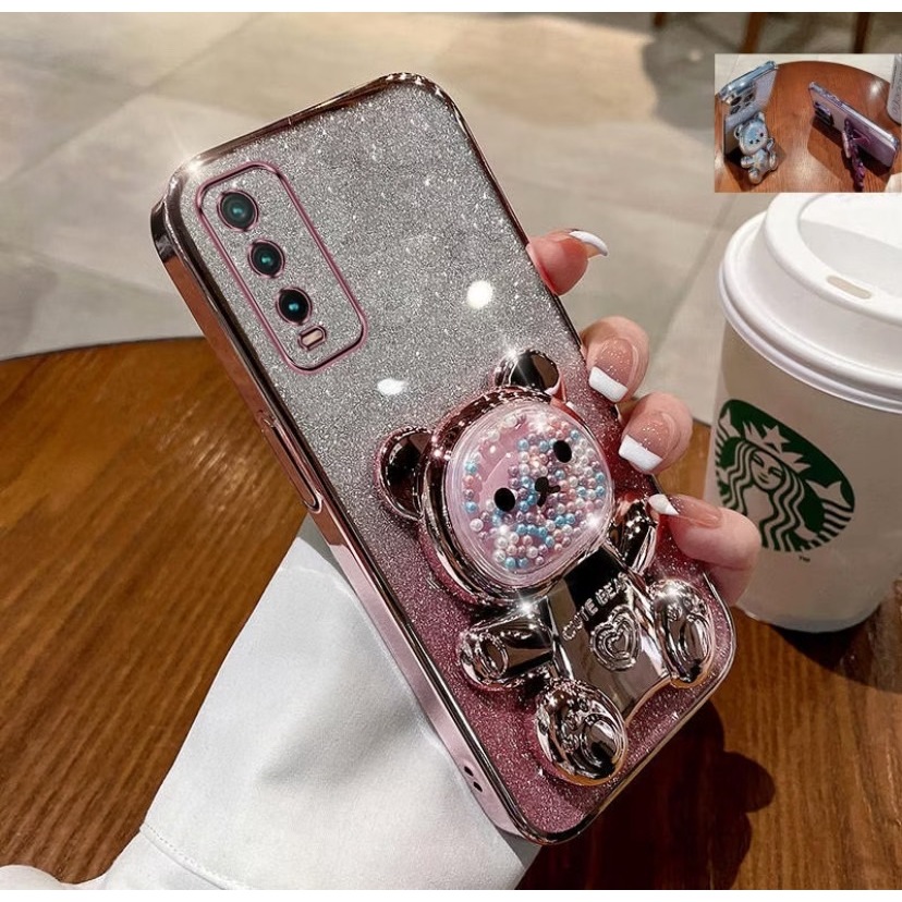 ส่งไว เคส น่ารัก หรูหรา สำหรับ Vivo Y20 Y20S Y12A Y12S Y3S   เคส หมี LOVEตั้งได้  MM5