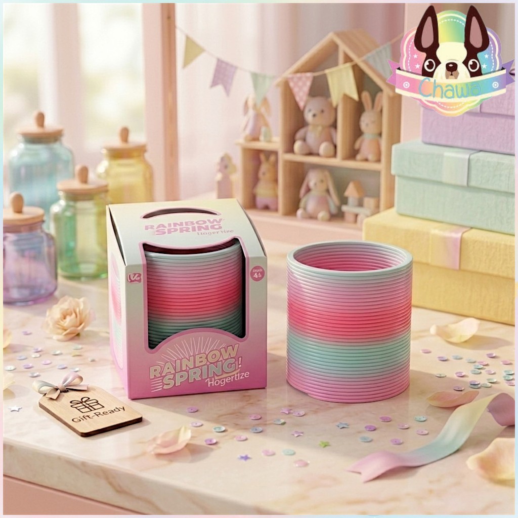 🚚พร้อมส่งจากไทย⭐🌈💖 Rainbow Spring Slinky 💖ของเล่นสุดคิ้วท์ สีพาสเทลไล่เฉดน่ารักละมุนใจ 🥰🌈