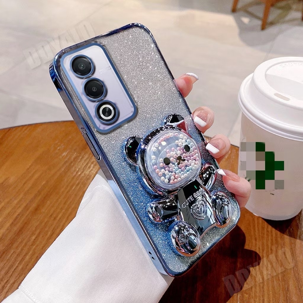 เคสตั้งได้ สำหรับ VIVO Y31D Y500i Y05 Y11D Y04 V70FE Y21D Y31 5G Y29 Y29S Y200 Y19S Y04S หมีLOVE กริตเตอร์ น่ารักตั้งได้
