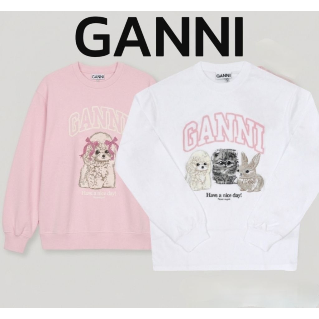 ,[พรีออเดอร์] GANNI Sweater Puppy& Animal Logo