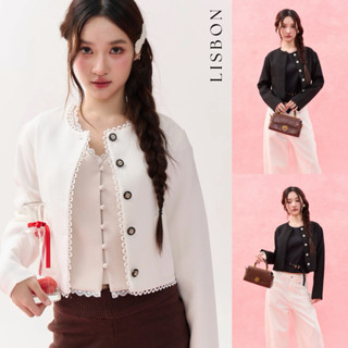 LISBON BLAZER เบลเซอร์ผ้าเป็นทวีตเนื้อไม่หนา แต่อัดกาวมาอย่า…