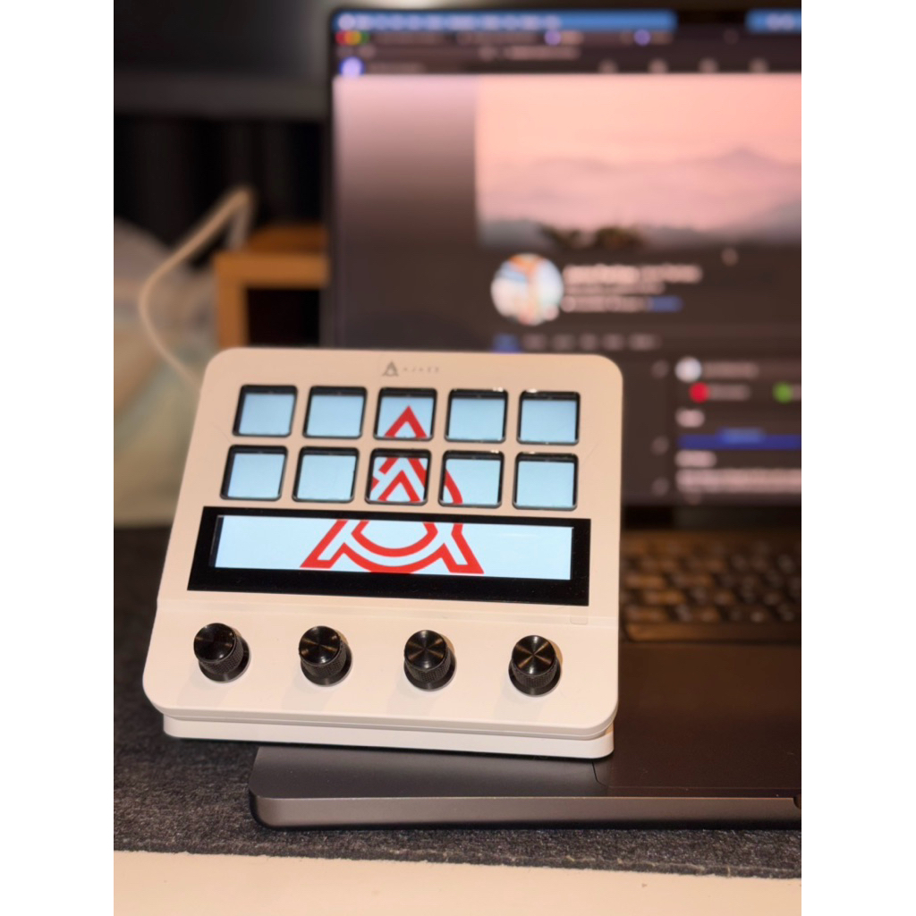 อุปกรณ์เสริมเดสก์ท็อป Ajazz AKP05 Desktop Helper with 10Key+4 Knob+LCD Touch Screen Tab Stream Dock 