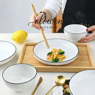 Elowen Kitchen จาน ชาม ถ้วยน้ำจิ้ม เซรามิกสไตล์ญี่ปุ่น ลายยามาดะ เข้าไมโครเวฟได้