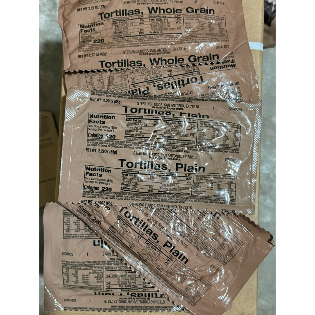 Tortillas (แผ่นแป้งตอติญ่า) MRE (Meal, Ready-to-Eat)