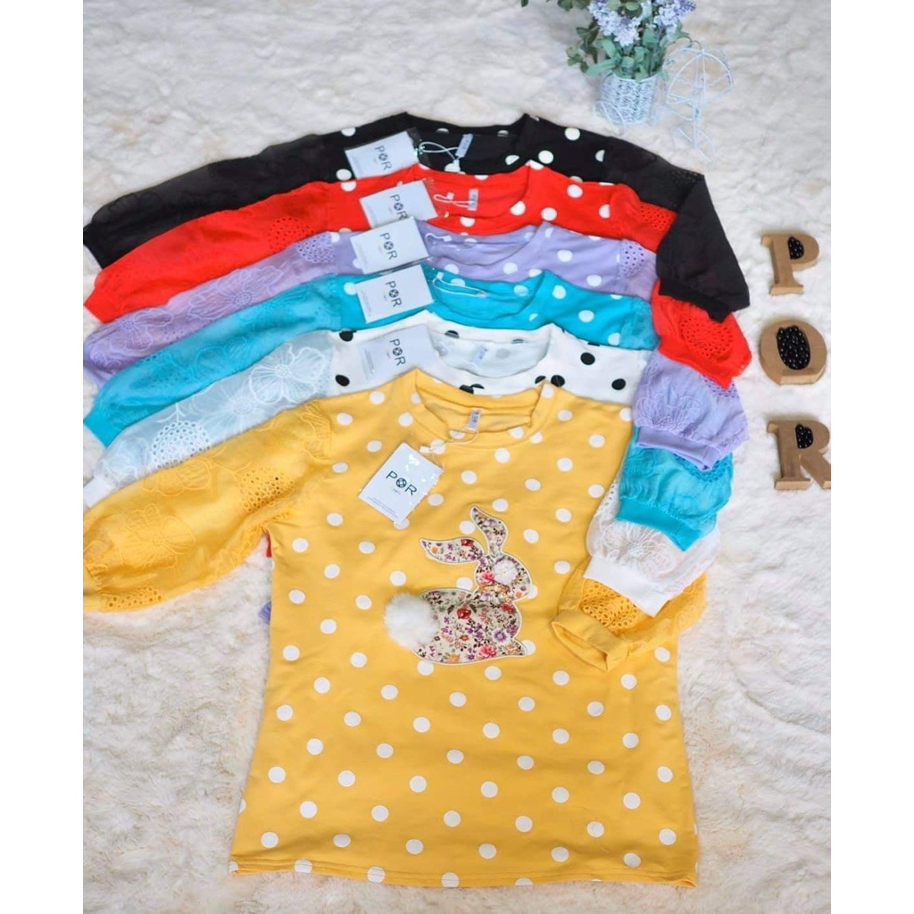 เสื้อแขนสามส่วน POR Basic ฟรีไซส์ อก 38-42 ยาว 24 นิ้ว