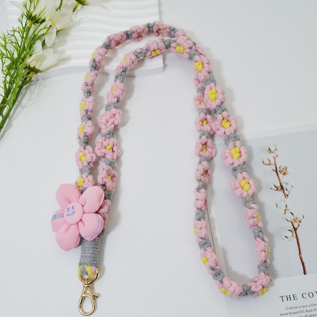 ผ้าฝ้ายทอดอกไม้ Lanyards สายโทรศัพท์มือถือ สำหรับ ป้องกันการสูญเสีย