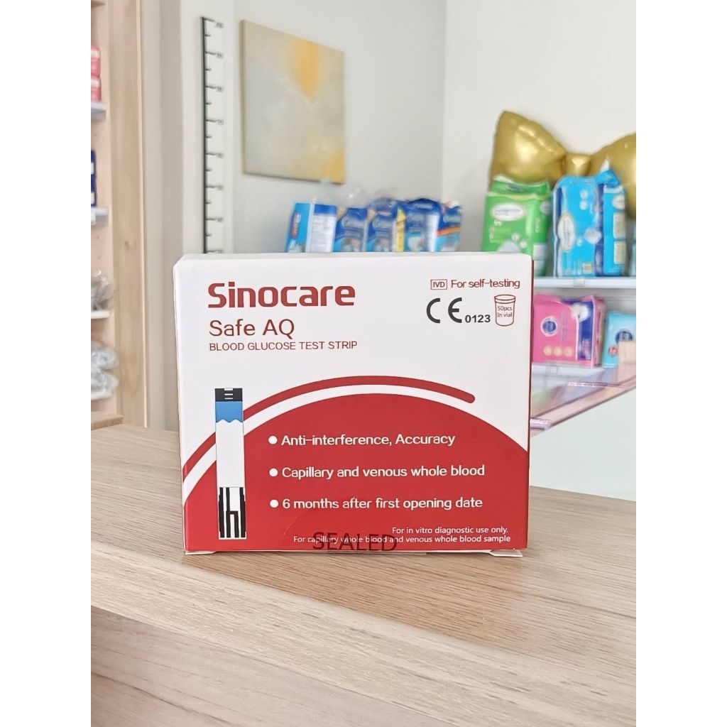 แผ่นตรวจน้ำตาล Sinocare รุ่น Safe AQ Smart