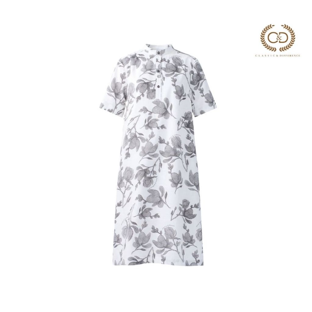 C&D Dress Black Flower stitch เดรส สีดำ CC77BL