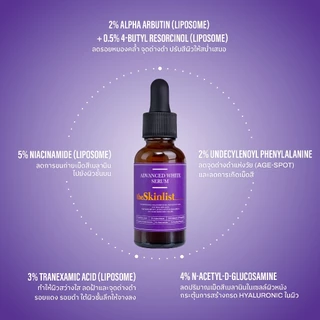 [Set ฝ้า/รอยสิว/จุดด่างดำ] - The Skinlist Advanced White Serum + Facial Solution Exfoliator