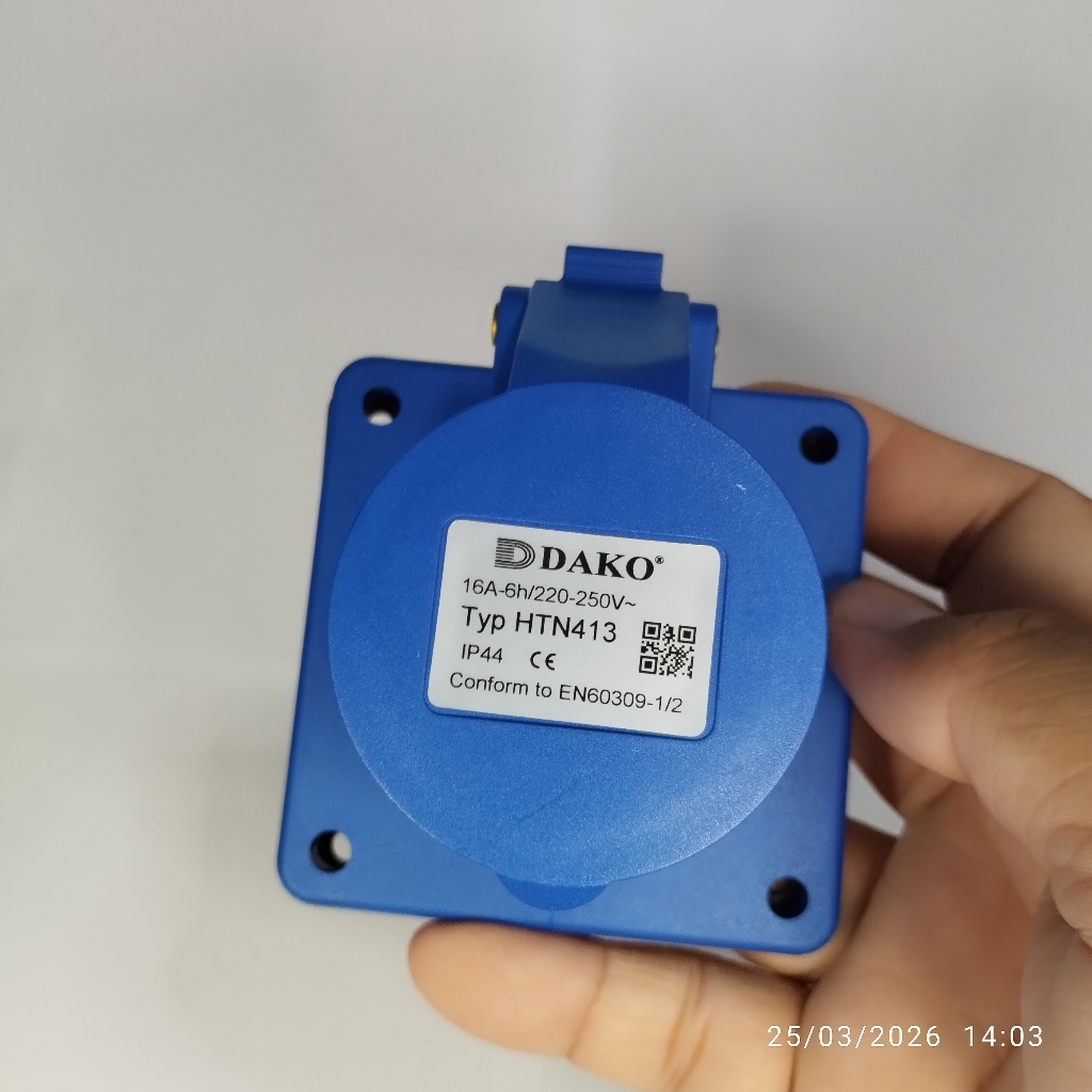 DAKO Power Plug รุ่น HTN413 16A 230V-250V 3Poles(2P+E) IP44 E@h6 เต้ารับฝังตรง