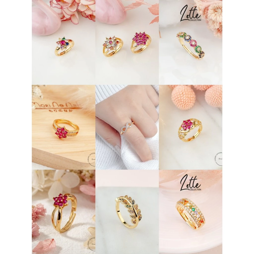 รวมแบบแหวนสวยๆฟรีไซส์ นพเก้า หลากสี ใส่สวยทุกแบบB59