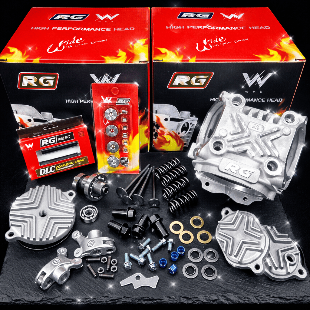 ฝาสูบ4วาล์วW125 RG ล่าสุดV.1 พร้อมอุปกรณ์วาล์ว ขนาด 18/21 19/22 21/24 22/25 W125/R/S/i /MSX/W125-INEW ( ทุกรุ่น )