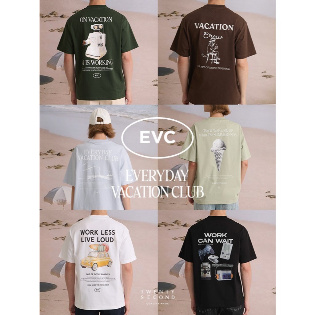 TWENTYSECOND เสื้อยืดแขนสั้นสกรีน ผ้า Sorona Cooling & Antibacterial, Quick dry, Anti-UV รุ่น Everyday Vacation Club II