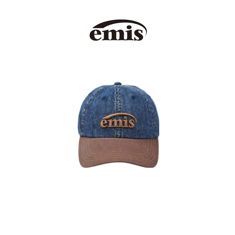 【ของแท้ 100%】 EMIS / สินค้าพร้อมส่ง หมวกเบสบอลผ้ายีนส์ดีไซน์พิเศษ สำหรับผู้ชายและผู้หญิง (สีน้ำเงินแ