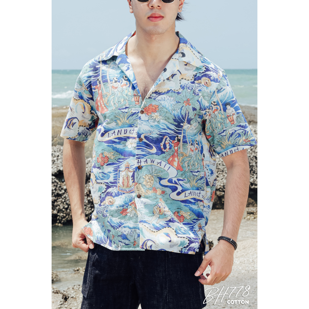 Simple&Raw - เสื้อเชิ้ต BH778 BlueHawaii Shirts