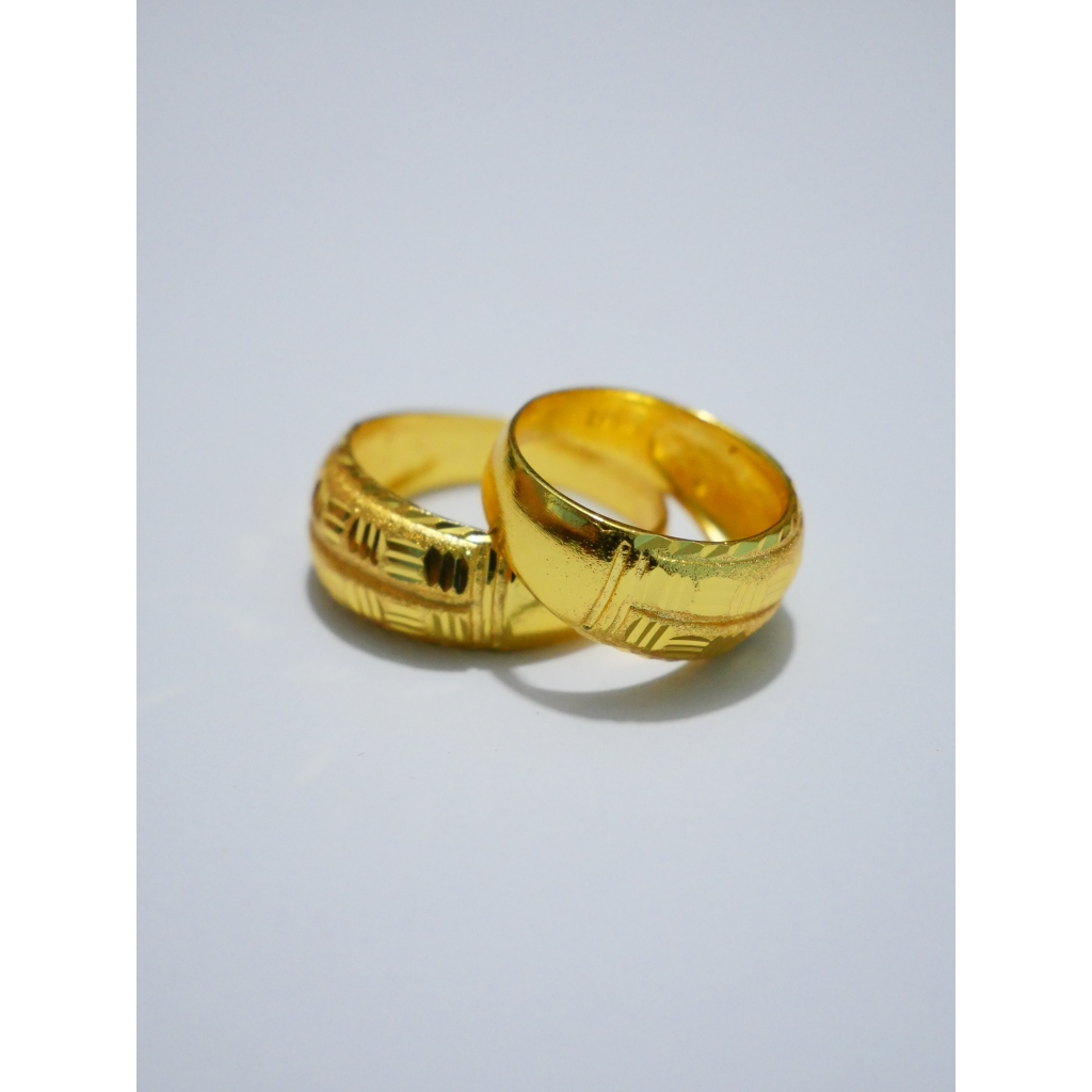 APPLE GOLD SHOP  รหัส RN-07  (แหวนลายมัดหมี่ ทองเคลือบแก้ว ) ทองหนัก 50สต.