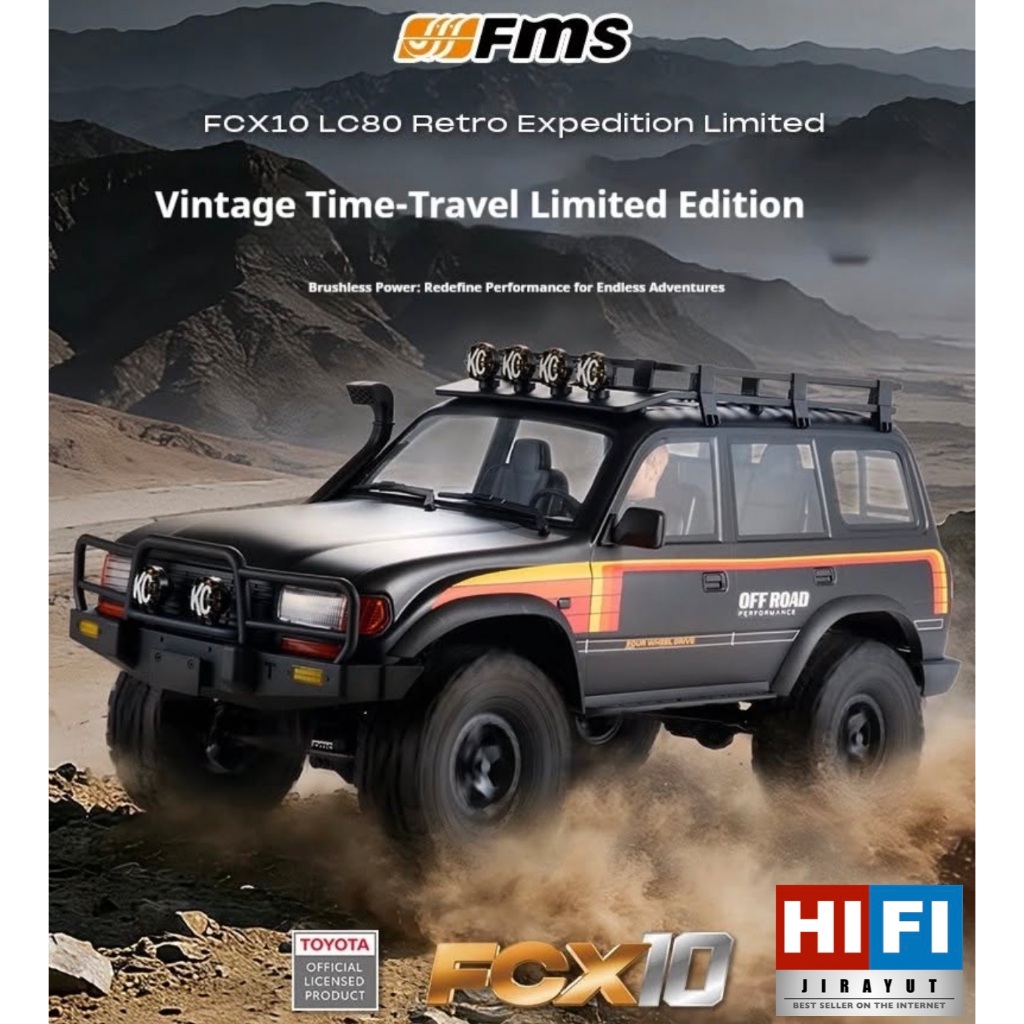 FMS 1:10 FCX10 LC80 Brushless Toyota Land Cruiser 80 Black Edtion ของแท้ 100% รับประกันศูนย์ไทย