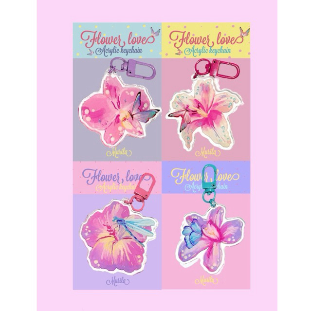 Acrylic keychain พวงกุญแจอะคริลิค ลายดอกไม้ น่ารักมากกก ขนาด 6 cm