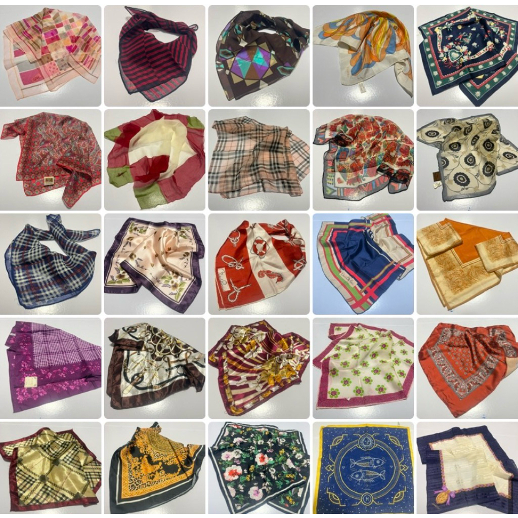 ผ้าพันคอ โพกผม ผ้าพริ้วบาง size 40-60 cm นำเข้าญี่ปุ่นคัดเกรด