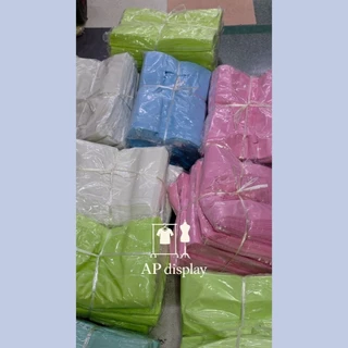 ถุงหูเจาะ ถุงพลาสติกแฟชั่นหูเจาะสีพื้น ขยายข้าง แพ็คละ 1กิโลกรัม