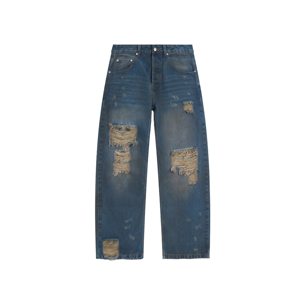 Vintage Blue Straight Fit Jeans / กางเกงขายาว