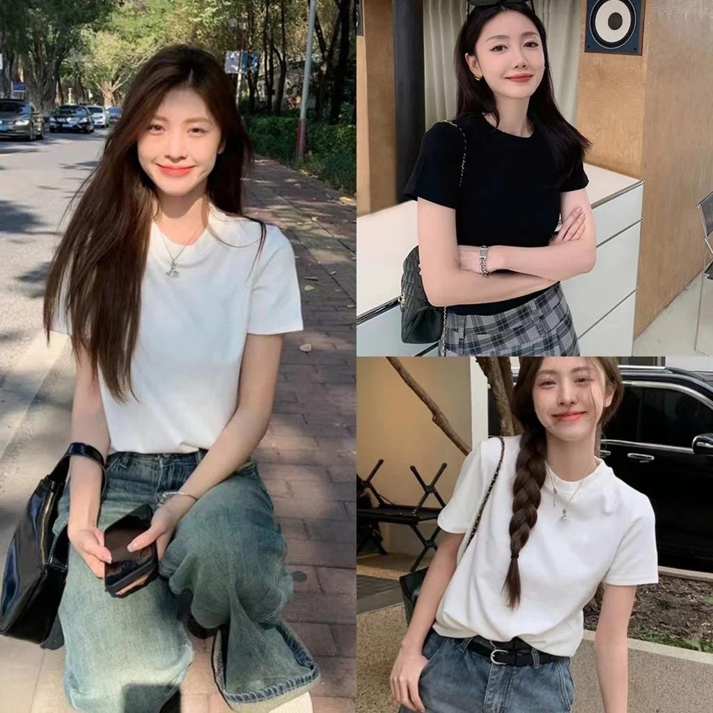 Beryl 🌻 เสื้อยืดแขนสั้นทรงหลวมแบบใหม่สำหรับผู้หญิงเสื้อแมทช์ลุคง่ายใส่สบายและสง่างาม