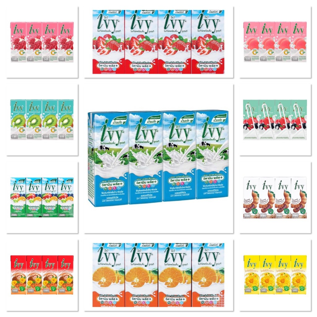 [3แพ็ค12กล่อง] Ivy ไอวี่ นมเปรี้ยว โยเกิร์ตพร้อมดื่ม UHT มีหลายรสชาติให้เลือก สินค้าพร้อมส่ง