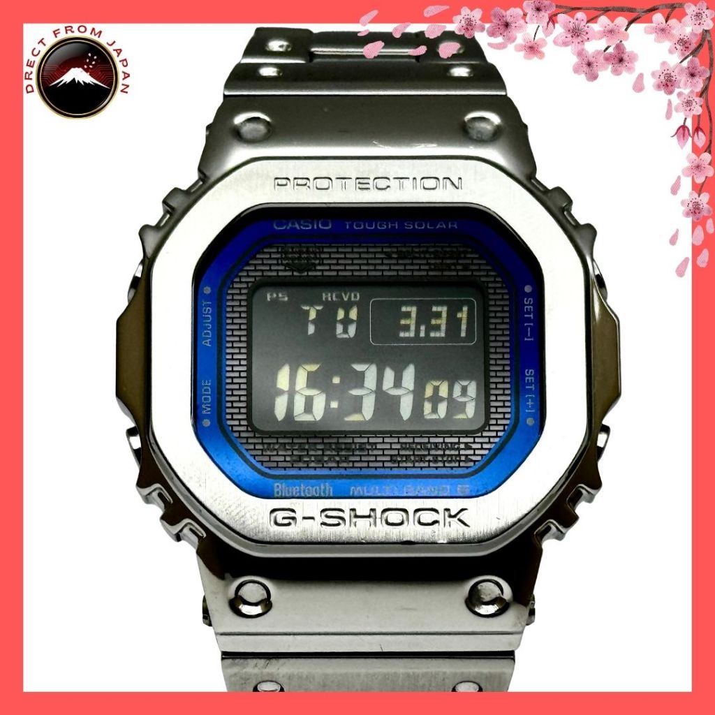 CASIO G-SHOCK GMW-B5000D-2JF Full Metal Silver Blue Solar ของแท้ 💯 พร้อมส่ง นำเข้าจากญี่ปุ่น