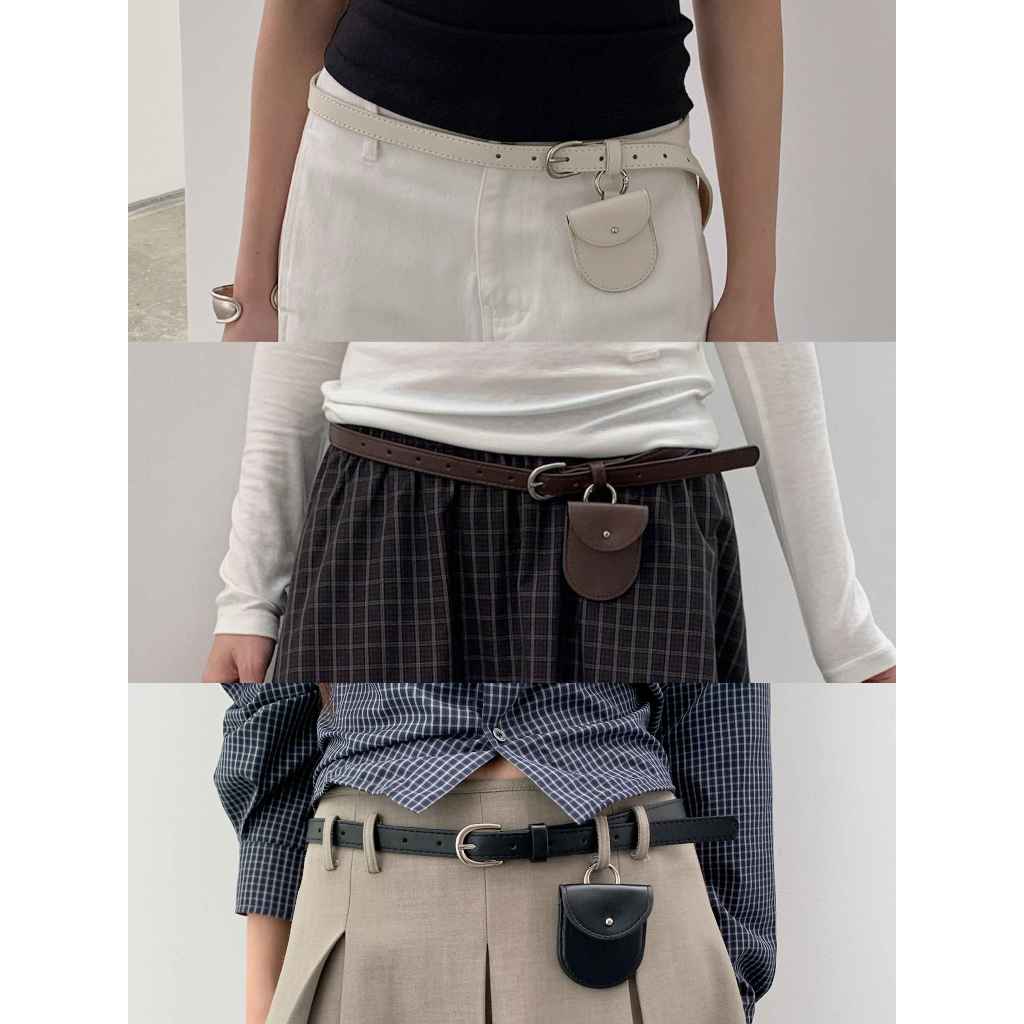 INBYIN - เข็มขัดหนังดีเทลกระเป๋า POCKET CHARM BELT   - I3643