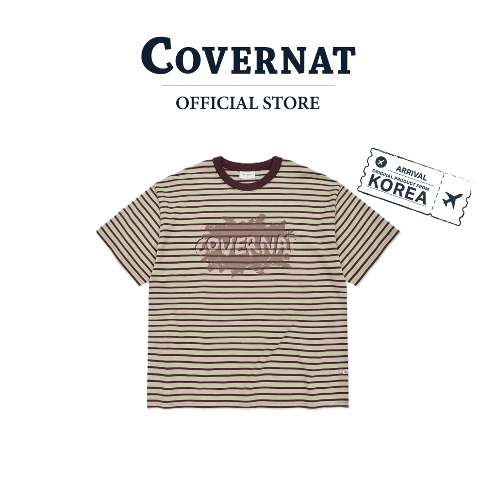 COVERNAT เสื้อยืดรุ่น Multi-Stripe Graphic T-Shirt Green (70362SSPSSU_S6GNXX)