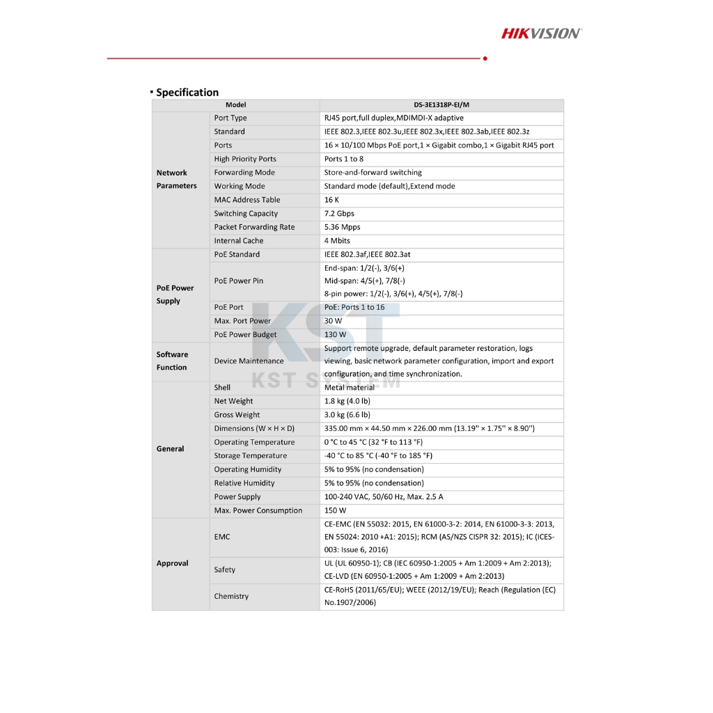 DS-3E1318P-EI/M Hikvision Smart Managed PoE Switch 16Ports รูปที่ 7