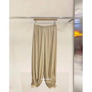 🟣9960 StudioX2 GENIE PANTS กางเกงทรงบอลลูนหรือทรงจินนี่ ขอบเอวยางยืดทั้งตัว ปลายขาเย็บจัมพ์ผูกปลายขา ผ้าเนื้อนุ่ม