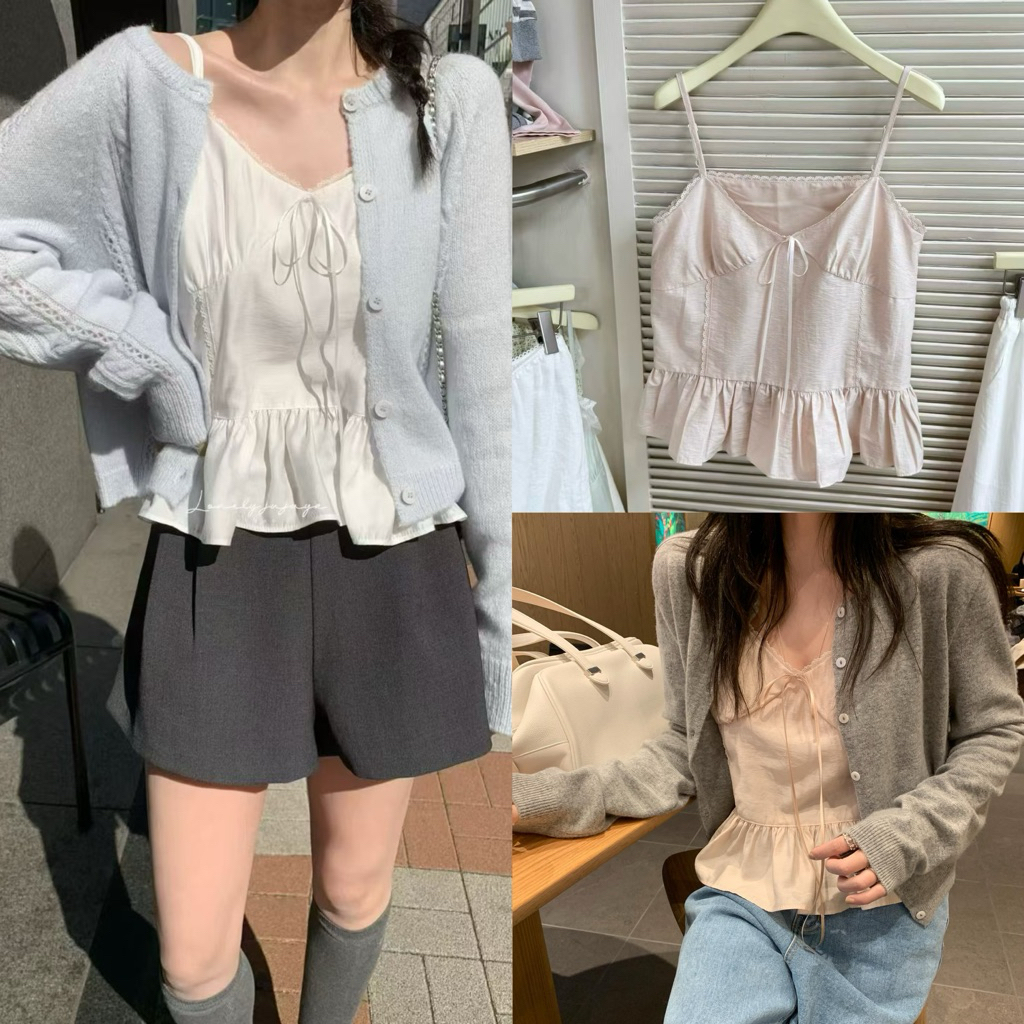 Somedays | 🇰🇷Mabel Top สายเดี่ยวแบบพส.เกาหลี🇰🇷 ปรับความยาวสายได้
