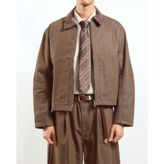 COMPOSE. - Utility Work Denim Jacket in Dark Brown | เสื้อแจ…
