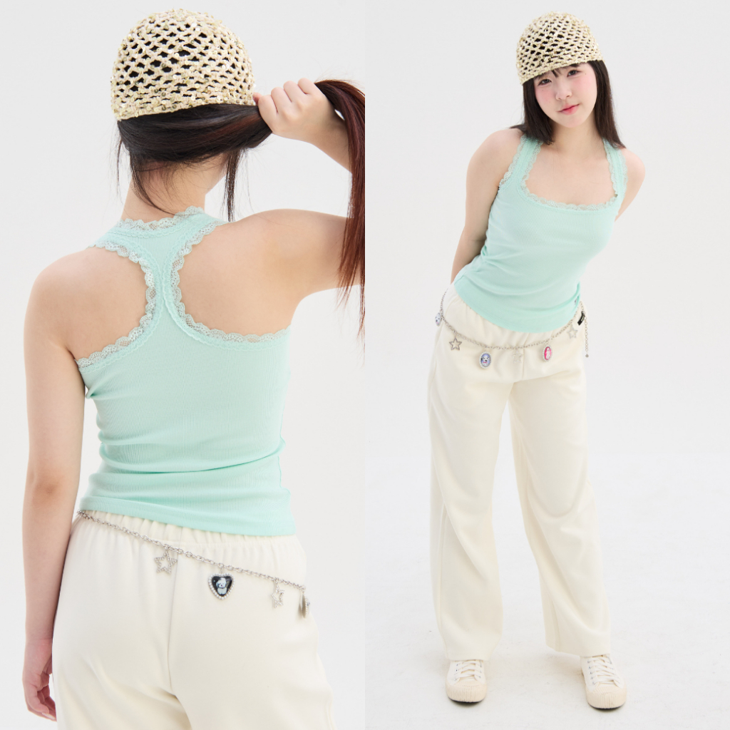 (พร้อมส่ง)Bemingtop754(XS-3XL) - Lila Tank Top เสื้อกล้ามลูกไม้(โพส2) รูปที่ 3