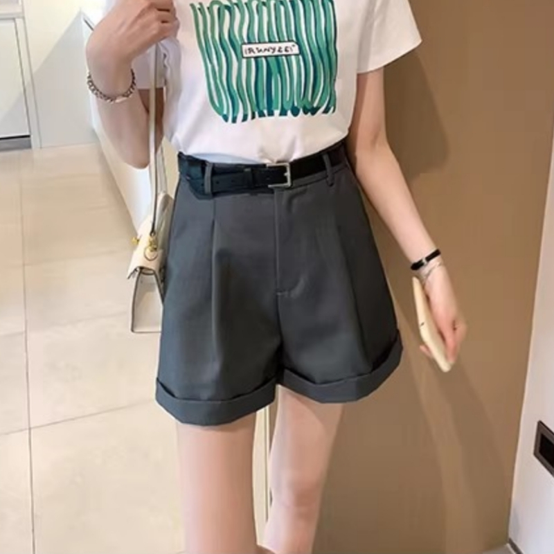 Bived S-6XL ของผู้หญิง กางเกงขาสั้น เอวสูง เอ-ไลน์ หลวม กางเกงขากว้าง ผ้าบาง (ไม่มีเข็มขัด) ราคา ถูกที่สุด ดีลบีเคเค แกลเลอรีภาพที่ 6