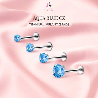 Piercingroom by Jay จิว/ต่างหูแป้นแบน สำหรับผิวแพ้ง่าย Aqua …