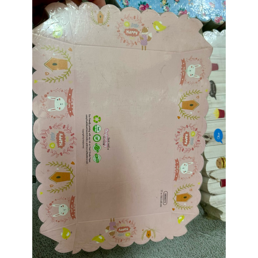 ถาดใส่ขนมปัง2แผ่น คละลาย บรรจุ100ชิ้น ขนาด11x18.5x4cm