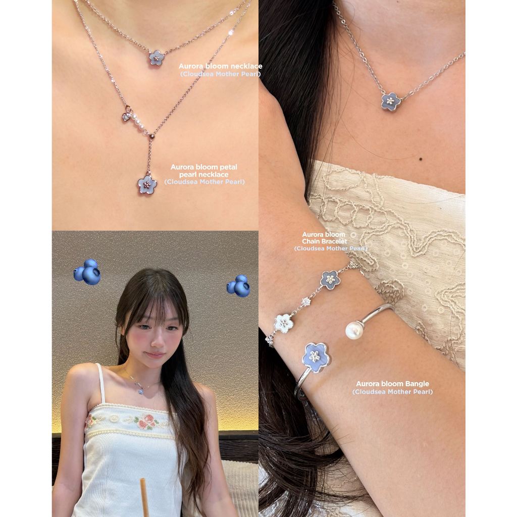 สร้อยคอ Aurora Bloom Petal Pearl Necklace วัสดุพิเศษ Mother of Pearl - The Green Box รูปที่ 6