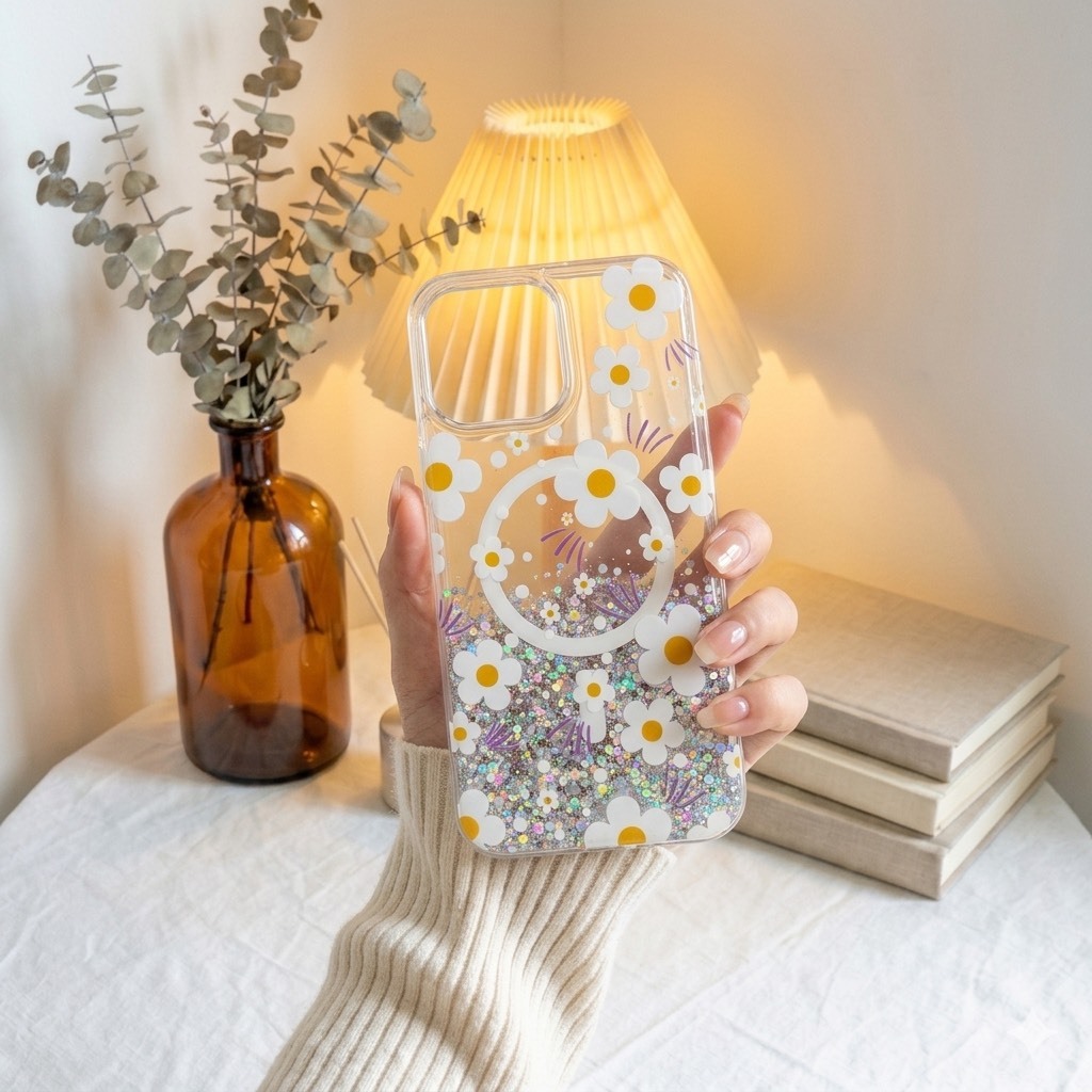 CASE โทรศัพท์งานมือถืองานอะคิลิคใสกริตเตอร์ รูปที่ 6