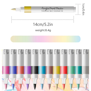 Chokdee ปากกามาร์คเกอร์อะคริลิค หัวพู่กัน Acrylic Maker ปากกาอะคริลิค กันน้ำ วาดบนได้เกือบทุกพื้นผิว