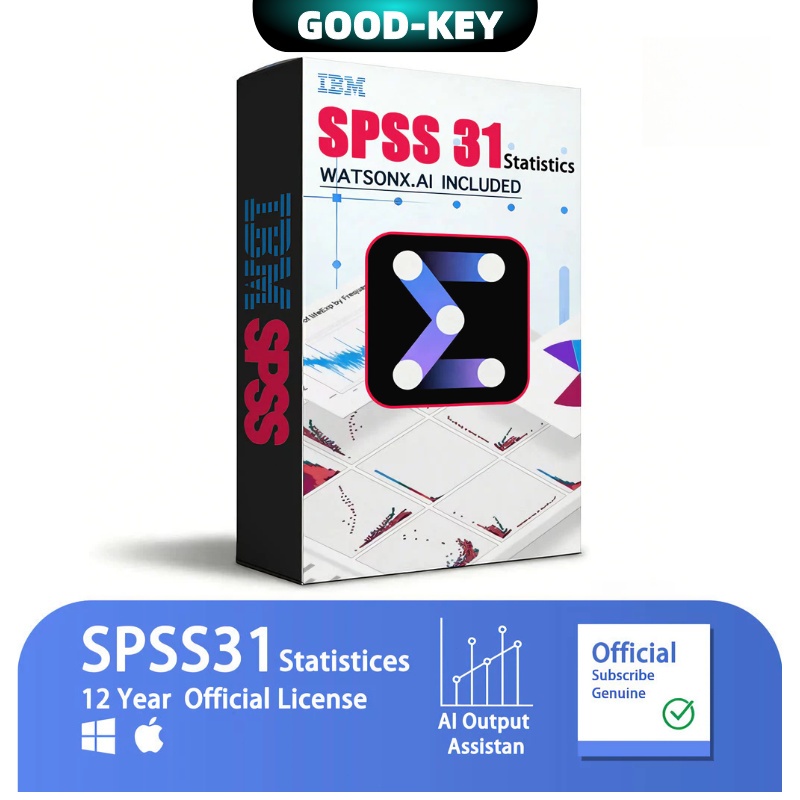 [GOOD-KEY]IBM SPSS 31 Statistics | 12 ปี ลิขสิทธิ์อย่างเป็นทางการ | ผู้ช่วยผลลัพธ์ AI | Windows และ 