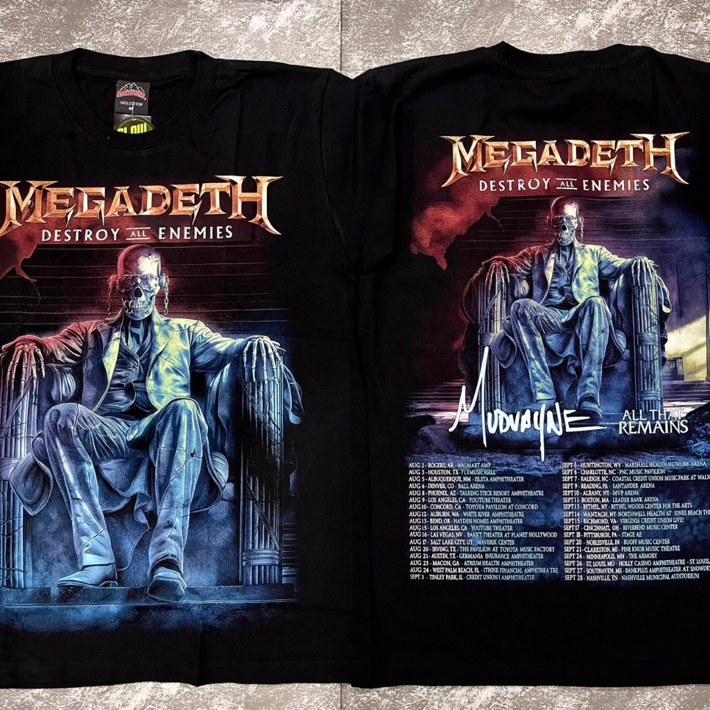 เสื้อยืดMegadethแท่นหิน(ป้ายRocktee เรืองแสง) ผ้าCotton100 – โปรปัง