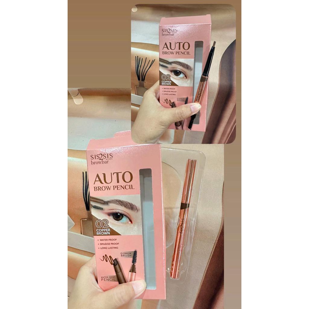 Sis2Sis ซิสทูซิส บราวบาร์ ออโต้ บราว เพนซิล ดินสอเขียนคิ้วหัวตัดสีน้ำตาล